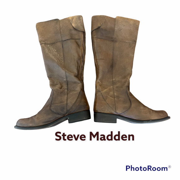 Steve Madden Women's Pascal Leather Boots Sz 8.5 - Picture 1 of 10